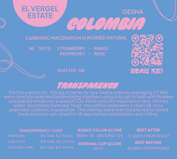 Colombia Gesha Carbonic Maceration Sun Dried Natural