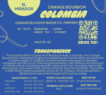 Colombia Washed Orange Bourbon Orange Blossom Co-Ferment