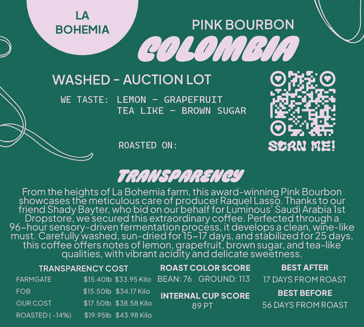 Colombia Pink Bourbon Washed