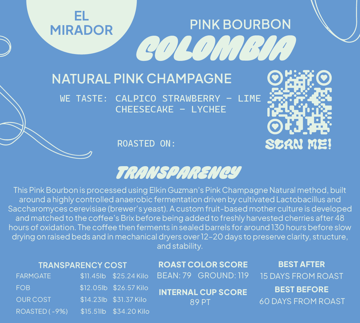 Colombia Natural Pink Champagne Pink Bourbon Co-Ferment
